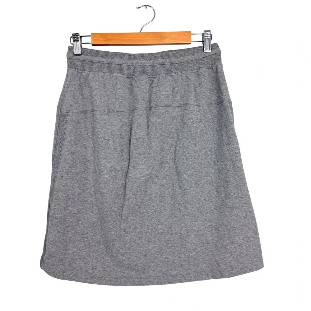 Lululemon Start Anew Grey French Terry Drawstring Athletic Skirt 8 Heathered